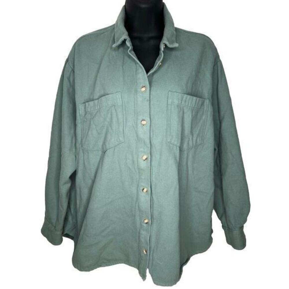 Madewell Shacket Womens Sage Green Button Down Size XL